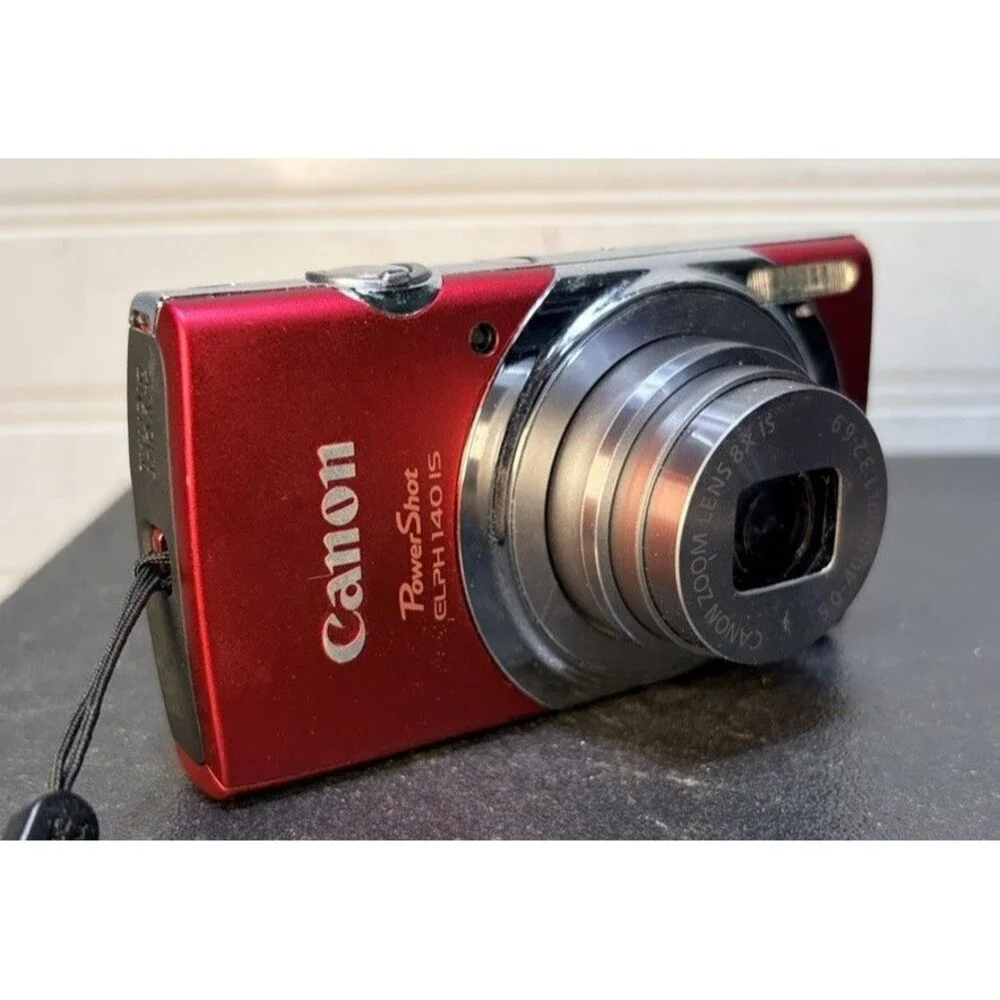 Red Canon PowerShot ELPH 140 IS  16.0 MP W/box, Card, Battery & Charger -Tested-